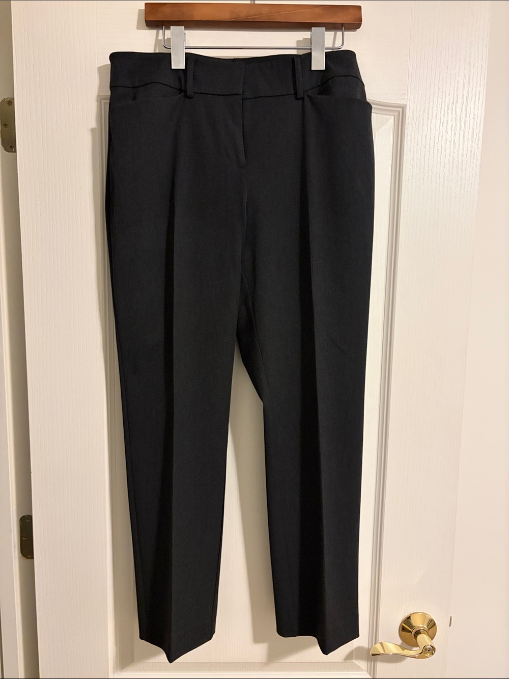 Ann Taylor Factory Black Straight-Leg Dress Trousers